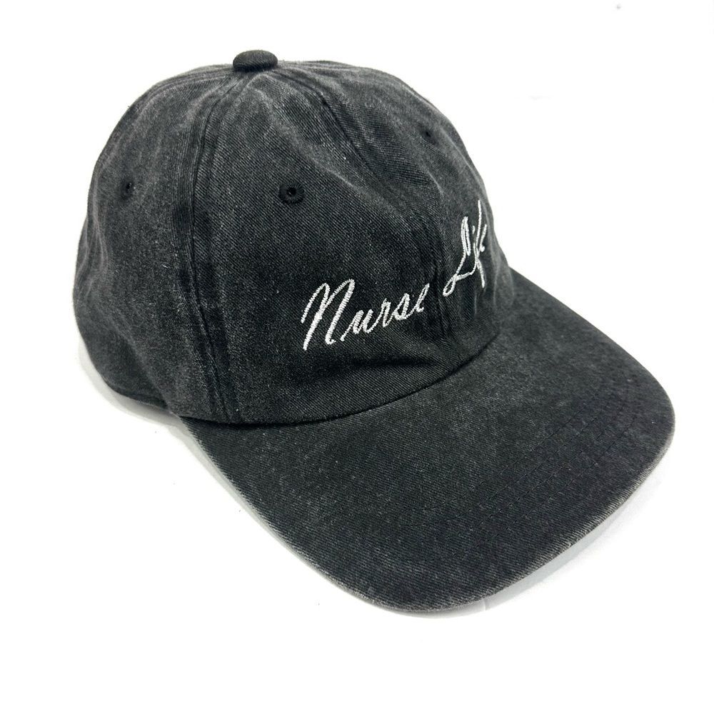 Nurse Life Nissi Caps Denim Grey Washed and White Unisex Adjustable Hat/Cap